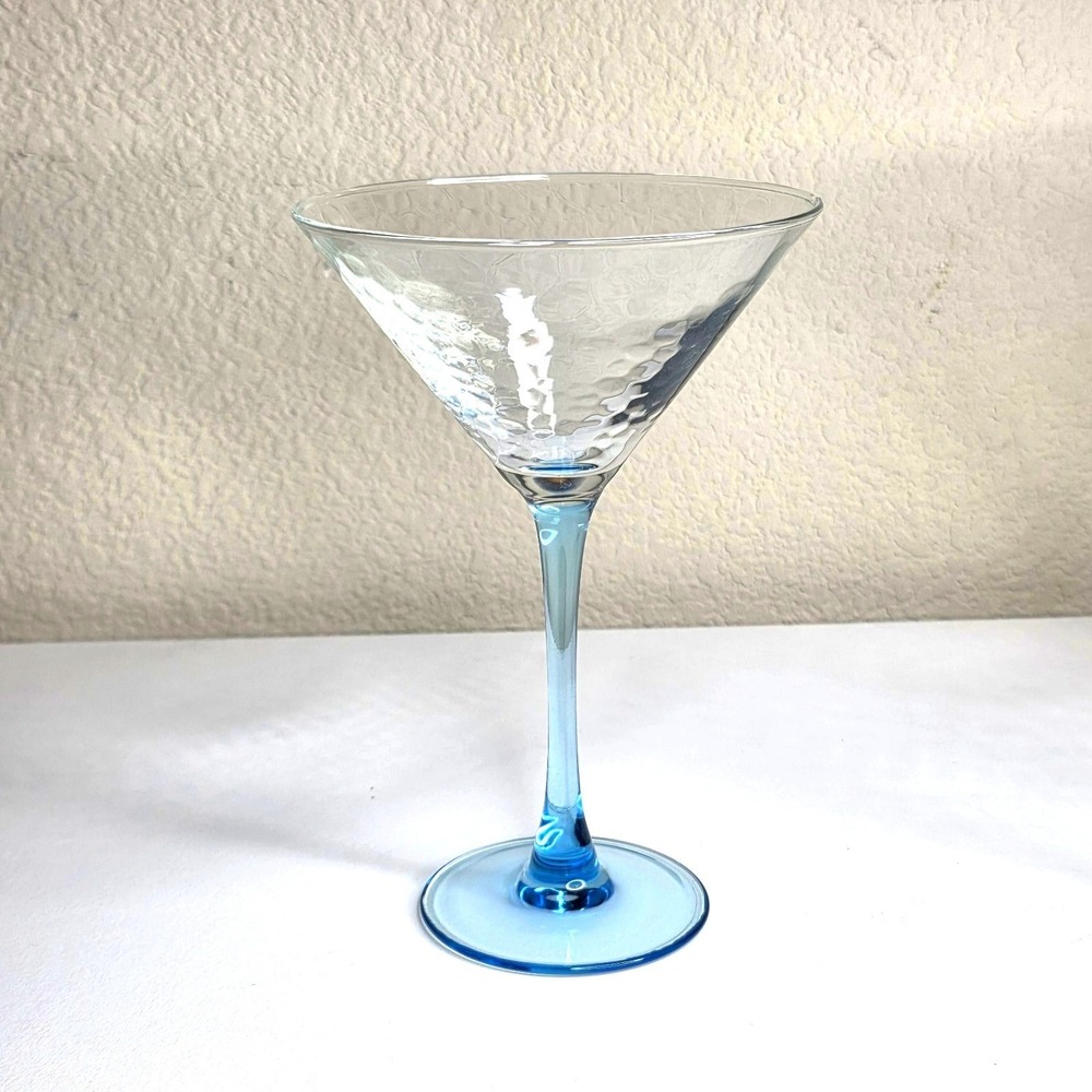 Set of 4 Pastel Stemmed Martini Glasses Lilac Pink Blue Green Art Glass - Picture 5 of 5